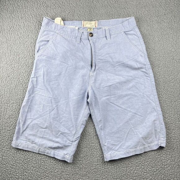 Free Planet Shorts Mens 34 Blue‎ Chino Bermuda Flat Front Summer 30x12 - Picture 1 of 10